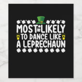 Étiquette Pour Bouteilles De Vin Probablement De Danse Comme Un St patrick Leprecha (Étiquettes simples)