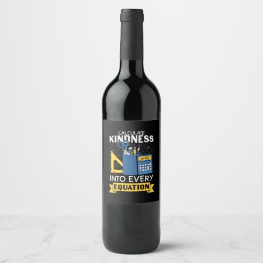 Étiquette Pour Bouteilles De Vin Prof de maths calculer la gentillesse (Devant)