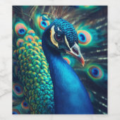 Étiquette Pour Bouteilles De Vin Profil Peacock (Étiquettes simples)