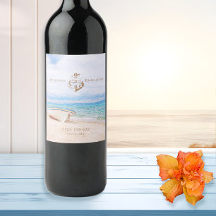 Étiquette Pour Bouteilles De Vin Profitez du Jour de Mariage Nautique