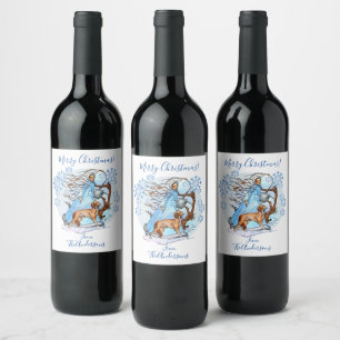 Étiquette Pour Bouteilles De Vin Promenade d'hiver