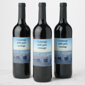 Étiquette Pour Bouteilles De Vin Promenade sur la plage (Bouteilles)