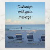 Étiquette Pour Bouteilles De Vin Promenade sur la plage (Étiquettes simples)