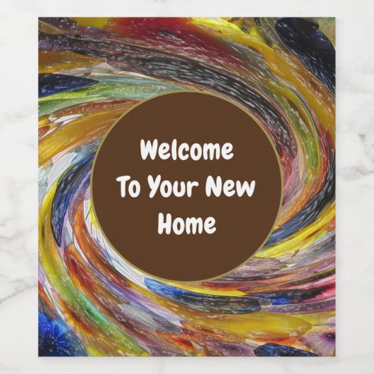 Étiquette Pour Bouteilles De Vin Promotion d'agent immobilier Tourbillon Rétro Écla (Étiquettes simples)