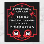 Étiquette Pour Bouteilles De Vin Promotion des agents pénitentiaires (Étiquettes simples)