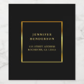 Étiquette Pour Bouteilles De Vin Promotion professionnelle moderne noir et or (Étiquettes simples)