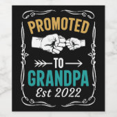Étiquette Pour Bouteilles De Vin Promu à grand-père (Étiquettes simples)