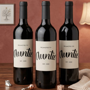 Étiquette Pour Bouteilles De Vin Promue Tante Année de Coutume Crème