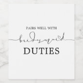 Étiquette Pour Bouteilles De Vin Proposition amusante d'une servante (Étiquettes simples)