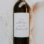 Étiquette Pour Bouteilles De Vin Proposition d'aide à la calligraphie noire<br><div class="desc">Ce délicat étiquette de vin de femme de chambre en calligraphie noire est parfait pour un mariage moderne. Le design minimaliste romantique présente une belle et élégante typographie noire sur un arrière - plan blanc au look épuré et sobre.</div>
