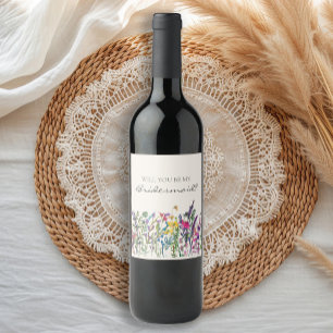 Étiquette Pour Bouteilles De Vin Proposition d'aide à la crème Fleur sauvage d'aqua