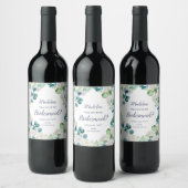 Étiquette Pour Bouteilles De Vin Proposition d'aide-mémoire aux fleurs blanches cla (Bouteilles)