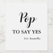 Étiquette Pour Bouteilles De Vin Proposition de la servante d'honneur Pop pour dire (Étiquettes simples)