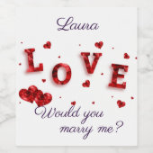 Étiquette Pour Bouteilles De Vin Proposition de mariage Marry Me (Étiquettes simples)