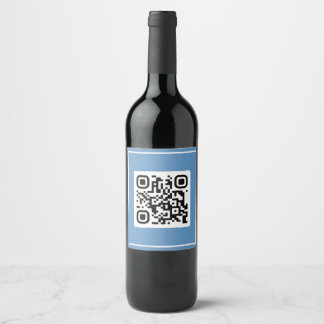Étiquette Pour Bouteilles De Vin Proposition de QR - Me Marierez-Vous ? Bleu