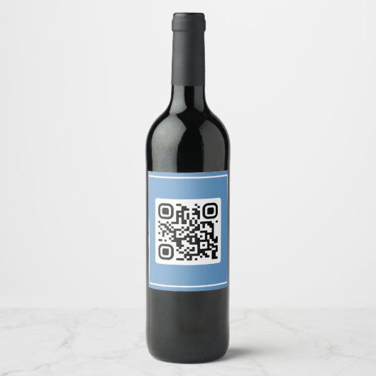 Étiquette Pour Bouteilles De Vin Proposition de QR - Me Marierez-Vous ? Bleu (Devant)