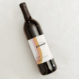 Étiquette Pour Bouteilles De Vin Proposition d'une servante moderne Retro 70's Rain