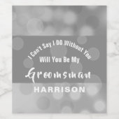 Étiquette Pour Bouteilles De Vin Proposition Groomsman Bubbly Sparkly Personnalisé (Étiquettes simples)