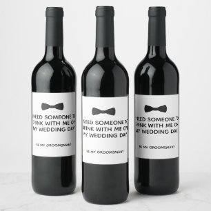 Étiquette Pour Bouteilles De Vin Proposition Groomsman Vin Étiquette, Étiquette de