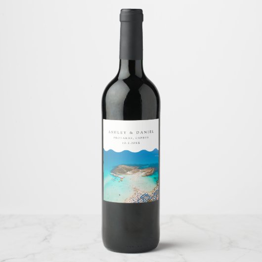 Étiquette Pour Bouteilles De Vin Protaras Beach Chypre (Devant)
