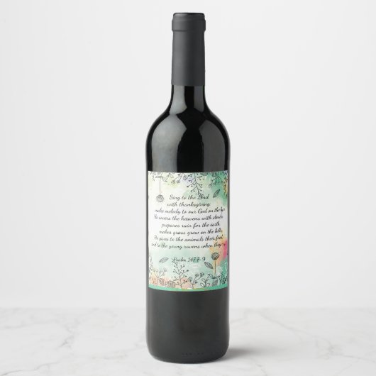 Étiquette Pour Bouteilles De Vin Psaume 147 (Devant)