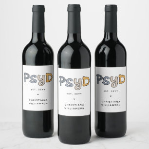 Étiquette Pour Bouteilles De Vin Psychologue PsyD sur mesure