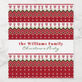 Étiquette Pour Bouteilles De Vin Pull moche tricoté Hygge Anges Cœurs Noël (Étiquettes simples)