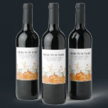 Étiquette Pour Bouteilles De Vin Pumpkin Wildflower 50th Birthday Personalized<br><div class="desc">Les citrouilles d'automne sont nichés dans de délicats fleurs sauvages dorés et oranges pour créer une esthétique élégante. Tout le texte est éditable pour vous permettre de créer facilement votre propre humeur spéciale.</div>