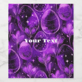 Étiquette Pour Bouteilles De Vin Purple Gothic Easter Pattern (Étiquettes simples)