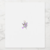 Étiquette Pour Bouteilles De Vin Purple-Magenta, Orange rougeâtre, Fille bleue (Étiquettes simples)