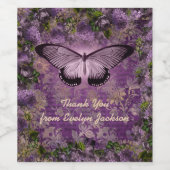 Étiquette Pour Bouteilles De Vin Purple Moth Floral Journal Ephemera Merci (Étiquettes simples)