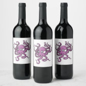 Étiquette Pour Bouteilles De Vin Purple Octopus (Bouteilles)