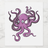 Étiquette Pour Bouteilles De Vin Purple Octopus (Étiquettes simples)