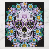 Étiquette Pour Bouteilles De Vin Purple Sugar Skull (Étiquettes simples)