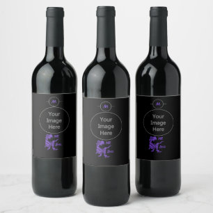 Étiquette Pour Bouteilles De Vin Purple Trex le Boss Dino