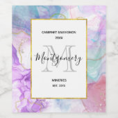 Étiquette Pour Bouteilles De Vin Purple, Vert, Rose Couleurs Fleurs Fabrication de (Étiquettes simples)