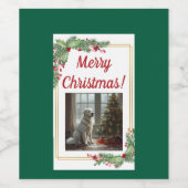 Étiquette Pour Bouteilles De Vin Pyrenees Christmas Wine Bottle Label (Étiquettes simples)