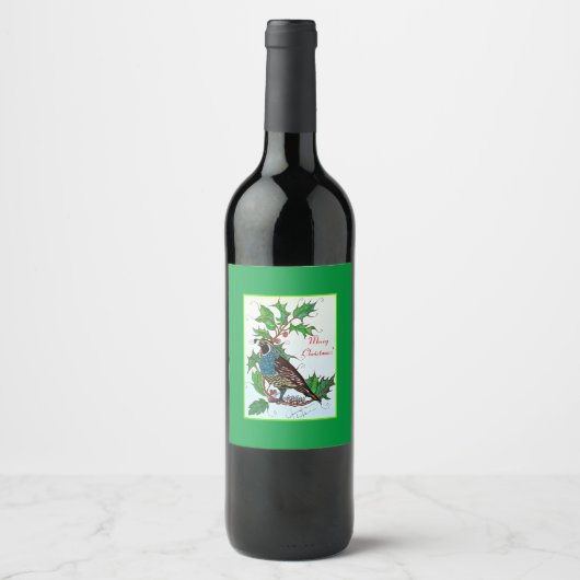 Étiquette Pour Bouteilles De Vin Quail à Holly (Devant)