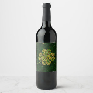 Étiquette Pour Bouteilles De Vin Quatre-leaf Lucky Clover