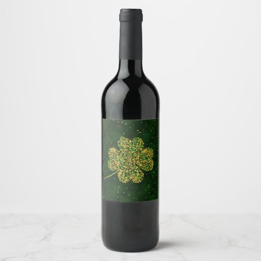 Étiquette Pour Bouteilles De Vin Quatre-leaf Lucky Clover (Devant)