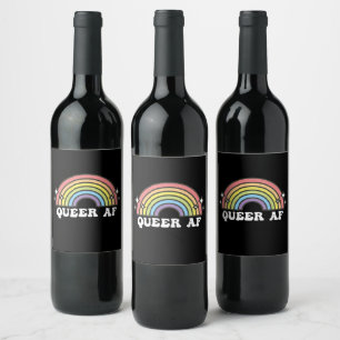 Étiquette Pour Bouteilles De Vin Queer AF Gay pride Lesbian Trans Bisexual LGBTQ