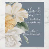 Étiquette Pour Bouteilles De Vin QUELQUE CHOSE DE BLEU - Élégant floral sur Mariage (Étiquettes simples)