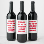 Étiquette Pour Bouteilles De Vin Quirinal esthétique typographie rouge Noël rétro (Bouteilles)