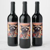 Étiquette Pour Bouteilles De Vin Raccoon Holiday (Bouteilles)