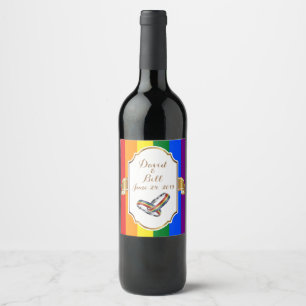 Étiquette Pour Bouteilles De Vin Rainbow Pride Gay Mariage Custom Wine BotÉtiquette
