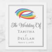 Étiquette Pour Bouteilles De Vin Rainbow Waves Mariage Beautialized (Étiquettes simples)