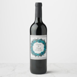 Étiquette Pour Bouteilles De Vin Raisins de vin Fleurs personnalisées Rouge Blanc