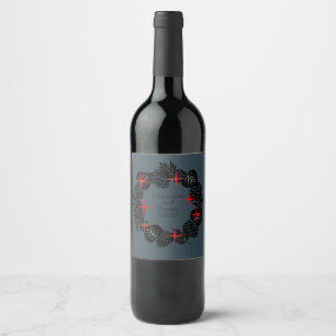 Étiquette Pour Bouteilles De Vin Raisins de vin Fleurs personnalisées Rouge Blanc