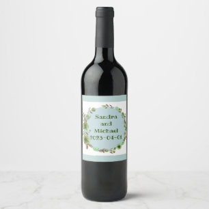 Étiquette Pour Bouteilles De Vin Raisins de vin Fleurs personnalisées Rouge Blanc