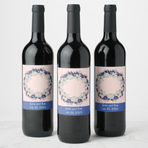 Étiquette Pour Bouteilles De Vin Raisins de vin Fleurs personnalisées Rouge Blanc